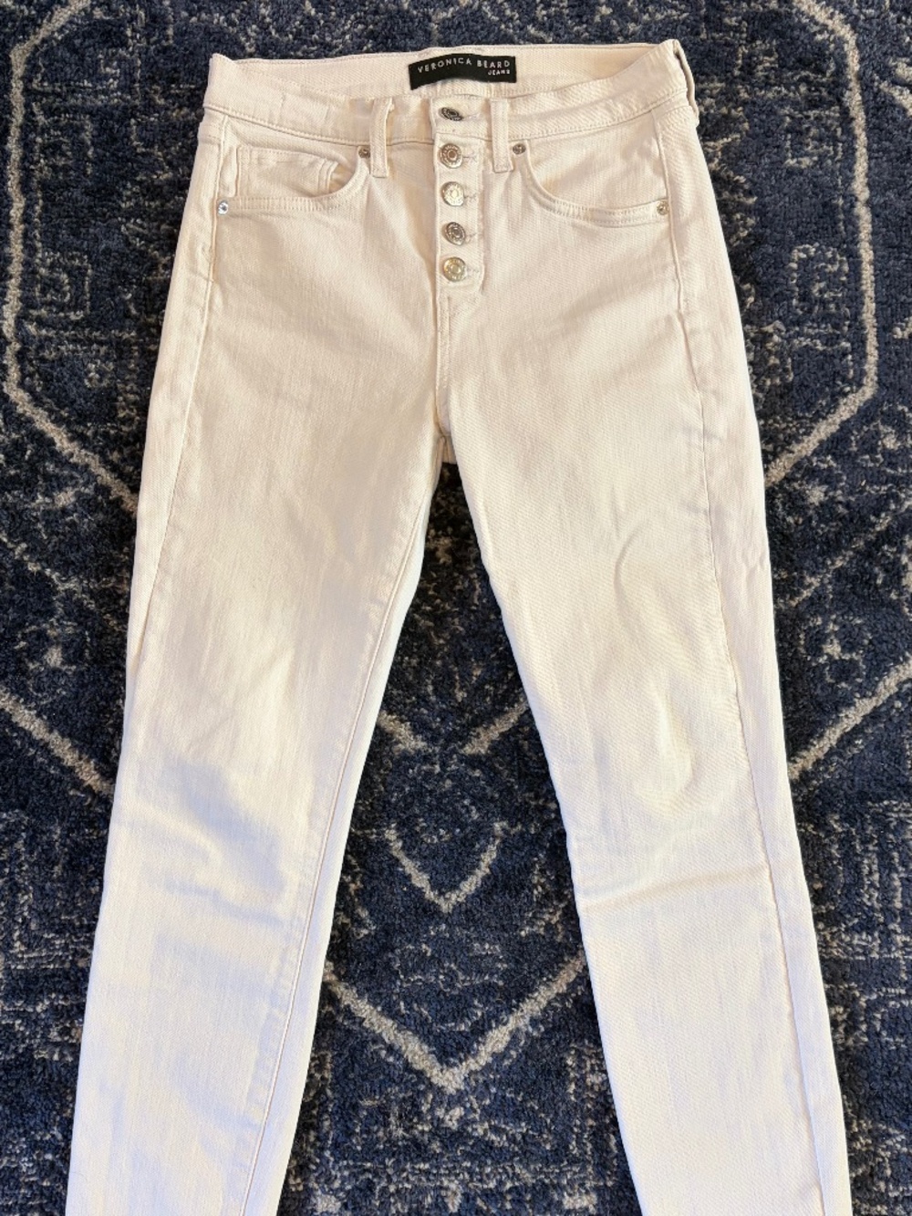 Veronica Beard Debbie Skinny High Rise White Jeans Size 27